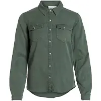 Vila Bista Denim Skjorte Med Lange Ermer