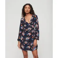 Superdry Printed Wrap Langarmet Kort Kjole