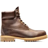 Timberland for man. TB1270972141 6 Inch Premium waterproof leather boots with lace-up fastening dark brown (47.5 W), Flat, Laces, Casual