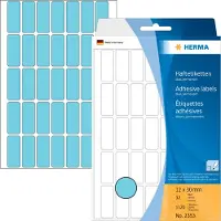 Herma - Permanent selvklebende - blå - 12 x 30 mm 1120 etikett(er) (32 ark x 35 etiketter)