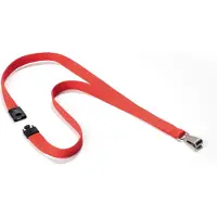 Durable Textile lanyard SOFT COLOUR Coral, Merkeholder, Metall, Tekstil, Koral, 44 cm, 15 mm