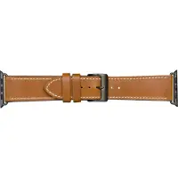 dbramante1928 Copenhagen - Klokkestropp for smart armbåndsur - romgrå/brungul - for Apple Watch Hermès Series 9, SE 3, Series 10, Series 11, Series 9, Ultra 2, Ultra 3
