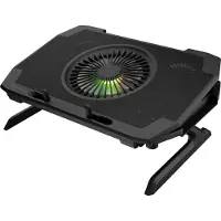 Genesis Oxid 850 RGB - Notebook-stativ - med 5 kjølevifter, 2-port USB-hub - 17,3 - 140 mm/60 mm - svart