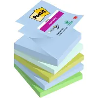 Post-It Super Sticky Z-Notes Oasis farvekollektion 76mmx76mm 90ark/blk 5blk/pak Oasis farvekollektio