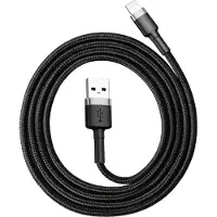 Baseus Cafule USB 2.0 / Lightning Kabel - 1m - Svart / Grå