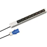 Schroff stikkontaktskinne IEC C19, 16 A, IEC 60309-plugg, 8x IEC C19, 19