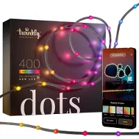 Twinkly Dots - 400 App-controlled RGB LEDs. 20 Meters. Black Wire.
