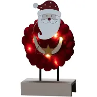 Konstsmide Julenisse Juledekorasjon i tre & bomull 6 LED