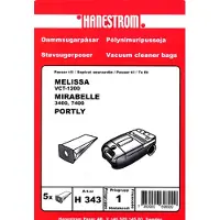 Haneström Støvsugerposer, papir, 5st.