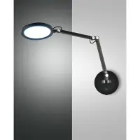 FABAS LUCE Regina LED-vegglampe, svart, CCT, dimbar, justerbar