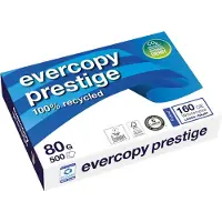 Clairefontaine Genbrugspapir Evercopy Prestige recycled A4 hvid 80g - (5 pakker x 500 ark)