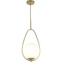 Searchlight Hengelampe Avalon med glass-skjerm, gull