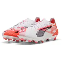 Puma ULTRA 5 ULTIMATE FG Football Boots Unisex, Shoes, White/Black/Glowing Red, 46
