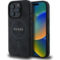 GUESS iPhone 16 Pro 4G Ringdeksel i farger - MagSafe-kompatibel - Svart
