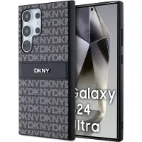 DKNY læretui med monostripe og metallogo til Samsung Galaxy S24 Ultra - svart
