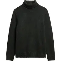 Superdry for man. M6110618A Black brushed turtleneck jumper (S), Casual, Polyester