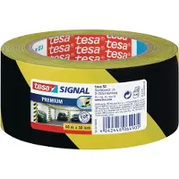 TESA Advarselstape tesa premium, 50 mm x 66 m, gul/sort
