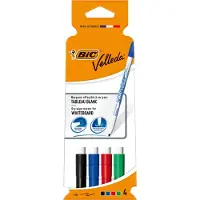 BIC VELLEDA 1721 - Markør - for whiteboard - svart, rød, blå, grønn - alkoholbasert blekk - 1.5 mm - fin (en pakke 4)