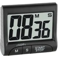 TFA-Dostmann 38.2021.01, Digitalt tidsur, Svart, 99 min, Plastikk, LCD, Magnetisk