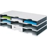 Styro Sortierstation Sortierstation 3 Etag. schwarz DIN C4 9-Fach Grau