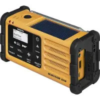 Sangean MMR-88 - (Ingen DAB funksjon!) - Utendørsradio med FM, AM (1018) & RDS - Batteriladefunksjon, Lommelykt, Oppladbar, Håndsveiv, Solcellepanel - Svart og gul (No DAB function!)