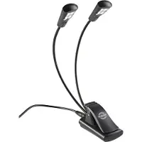 K&M 12245 Dual Music Stand Flexlight Quad LED with Adaptor