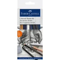 Faber-Castell Skiss Set 6-p Goldfaber Charcoal, Faber-Castell