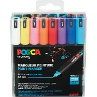 Uni-Ball Posca Marker Set 16-p Blandede Farger PC-1MR Spiss 0,7 mm
