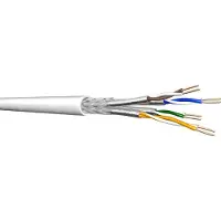Draka Cat 7, installasjonskabel UCHOME SS26, PiMF, hvit, 100 m ring, S/FTP