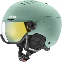 Uvex Wanted Visor, Skihjelm med Visir, Oxid Green Matt