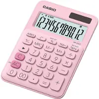 Casio MS-20UC - Skrivebordskalkulator - 12 sifre - solpanel, batteri - rosa
