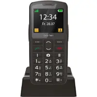 Beafon SL260 LTE - 4G, Silver Line, mobiltelefon med store knapper, svart-sølv
