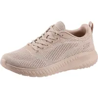 SKECHERS for woman. 117209 BOBS Sport Squad Chaos - Face Off nude sneakers (41), Fabric, Flat, 1 to 3 cm, Laces, Casual, Running, Multisport
