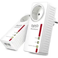 AVM FRITZ!Powerline 1220E - Strømlinjeadaptersett 1GbE, HomePlug AV (HPAV) 2.0, IEEE 1901 - veggpluggbar (en pakke 2)