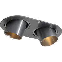 QAZQA Avrundet nedfelt spot gunmetal GU10 35 mm justerbar 2-lys - Installa