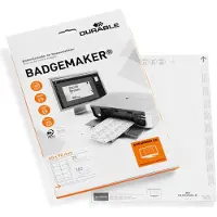 Durable - Hvit - 60 x 90 mm - 150 g/m² - 160 kort (20 ark x 8) navneskiltkort - for P/N: 8003-19, 8106-03, 8106-06, 8106-19, 8603-19, 8612-19