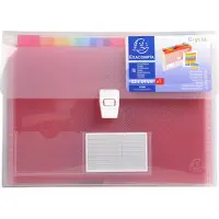 Exacompta Crystal - Utvidbar mappe - 13 rom - for 240 x 320 mm - med fliker - transparent hvit