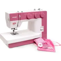 Janome 1522PG manuell mekanisk symaskin, rosa og hvit