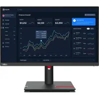 Lenovo ThinkVision T22i-30 - LED-skjerm - 22 (21.5 synlig) - 1920 x 1080 Full HD (1080p) @ 60 Hz - IPS - 250 cd/m² - 1000:1 - 4 ms - HDMI, VGA, DisplayPort - ravnsort - for ThinkCentre neo 70t 11YU