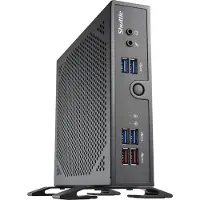 Shuttle XPC slim DS50U - Barebone - Slim-PC LGA1700-sokkel - 1 x Celeron 7305 - RAM 0 GB - UHD Graphics - Gigabit Ethernet, 2.5 Gigabit Ethernet - svart