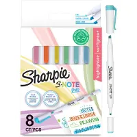 Sharpie S-Note Duo Highlighters | Kreative tusjer med to ender av pastell | Kule og bred spiss for fremheving, tegning, journalføring og mer | 8 stk