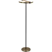 Searchlight Aerial LED-gulvlampe, messing/svart, stål, silikon