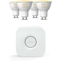 Philips Pakke: 4 White Ambiance Gu10 + Hue Bridge