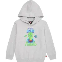 Lego Wear Hettegenser - LWSaku - Grå Melert m. Alien - - 5 år (110) - Hettegenser