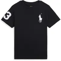 Ralph Lauren for boy. 322832907055 Big Pony black cotton knitted t-shirt (4años= 109/116cm), Classic, Short sleeve, children's fashion
