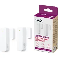 WiZ Connected kontaktsensor – home monitoring, hjemautomasjon, sanntidsvarsler, lyssignaler, enkel oppsett, hjemmesikkerhet, varsler, appkontroll, kobles til -kamera og lys, dobbeltpakke