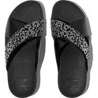 FitFlop Lulu Crystal-mix Metallic Cross Sandaler
