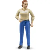 BRUDER Figur - bworld - Kvinne m. Blå Bukser - 60408 - - OneSize - Lekefigur