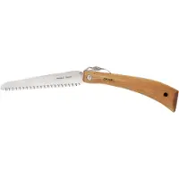 Opinel Garden N°18 - Sag - beechwood - 18 cm - small dark dashes, lysegul til rosa håndtak