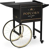 Royal Catering vognbunn til popcornmaskin med retro skap 51 x 37 cm - svart/gull